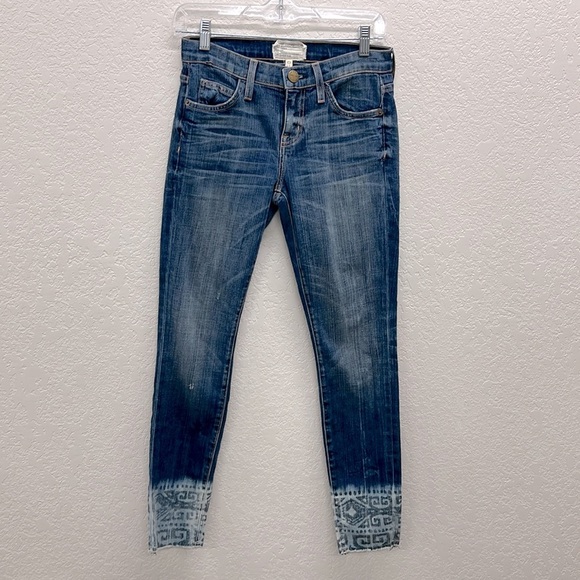 NWT Current/ Elliott The Cut Off Stiletto Jeans Dakota w/Tribal Design 25 - Picture 3 of 9